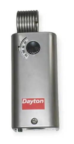 DAYTON 2NNR9 LINE VOLT MECHANICAL TSTAT, OPEN/CLOSE ON RISE, 30 DEGREE