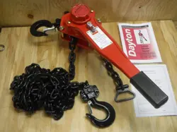 NEW DAYTON 49CX79 LEVER CHAIN HOIST 1.5 TON 3000 LBS 15 FOOT LIFT FAST SHIPPING