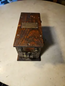 ANTIQUE DAYTON OHIO ELECTRICAL MFG CO. BUZZ COIL OAK WOOD BRASS ERA UNTESTED