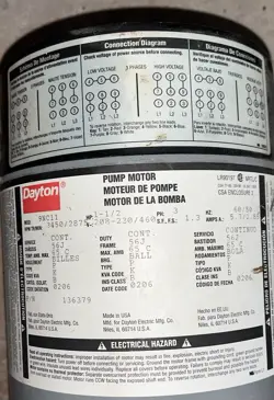 DAYTON 2PC33 MULTI-STAGE PRESSURE BOOSTER PUMP
