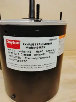 HESSAIRE  MOTOR,DAYTON,FOR 484X47, 484X57 494R55 818015024924