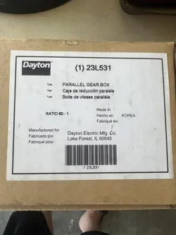 DAYTON MODULAR PARALLEL GEAR BOX RATIO 60:1 23L531 NEW
