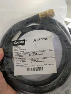BRAND NEW DAYTON 4PDG8 EVACUATION HOSE 72 IN BLACK 3/8 IN SAE.   FAST SHIPPING