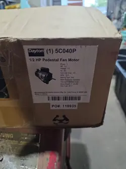 DAYTON	5C040 AIR CIRCULATOR MOTOR ½HP 1075RPM 2SPD FR:48YZ PH1 115V 60HZ