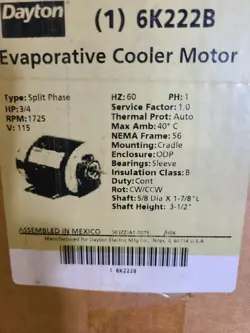 3/4 HP NAMEPLATE