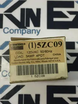 DAYTON (1)5ZC09 RELAY 120VAC COIL 240VAC/30VDC 3AMP