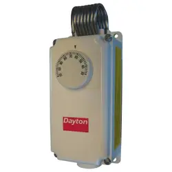 DAYTON 6EDY4 LINE VOLT MECHANICAL TSTAT, OPEN/CLOSE ON RISE, 30 DEGREES TO 110