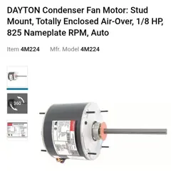 DAYTON CONDENSER FAN MOTOR FOR M224