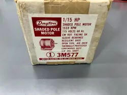 NEW NOS DAYTON 3M577 1/15HP SHADED POLE MOTOR 1550 RPM 3/8