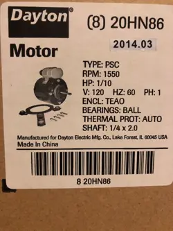 HVAC MOTOR, DAYTON, 20HN86 NEW  A4L1