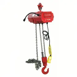 DAYTON ELECTRIC CHAIN HOIST, 4,000 LB, 20 FT, HOOK MOUNTED, 115V AC, 2GXH8