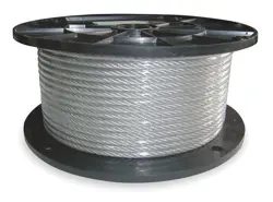 DAYTON 2VJP4 CABLE, 3/8 IN, L50FT, WLL2880LB, 7X19, STEEL