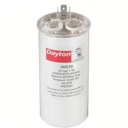 DAYTON MOTOR DUAL RUN CAPACITOR: ROUND, 370V AC, 30/5 MFD, 4 5/8 IN OVERALL HT