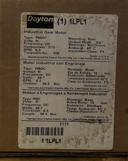 DAYTON 1LPL1 INDUSTRIAL GEAR MOTOR
