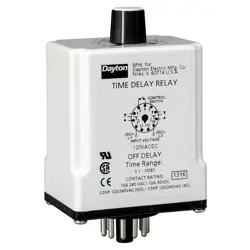 DAYTON 24EN87 SINFUNTIMEDELAYRELAY, 24VAC/DC, 11PINS 24EN87