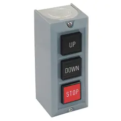 DAYTON 20C799 CONTROL STATION, 3 PUSH BUTTONS, BLK/RED 20C799