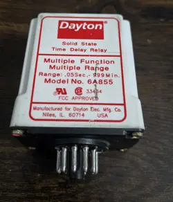 DAYTON 6A855 TIME DELAY RELAY 120VAC 10A 50/60HZ USED