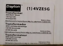 TRANSFORMER 40VA 120VAC