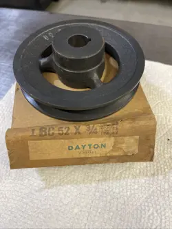 NOS DAYTON FHP V PULLEY FRACTIONAL HORSEPOWER 1 BC 52X 3/4 CAST IRON V-BELT