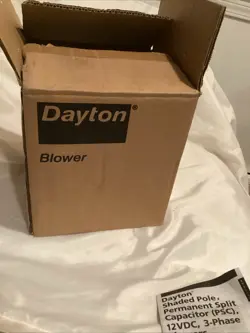 DAYTON SHADED POLE PSC 12 VDC 3-PHASE BLOWER MODEL NO. 1TDP7