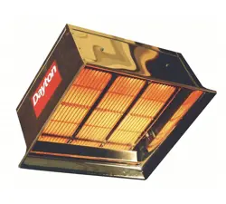DAYTON 3E134 NATURAL GAS INFRARED FLAT PANEL HEATER 90,000 BTUH, CHAIN SUSPENDED
