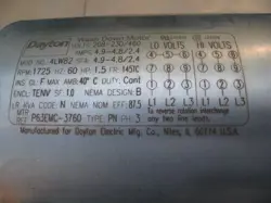 1/2HP 208-230/460V