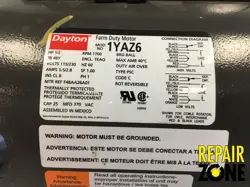 1YAZ6 DAYTON SINGLE PHASE MOTOR NEW *LIQUIDATION*