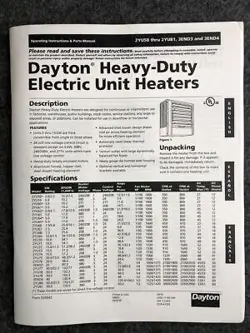 UNIT HEATER 208/240V