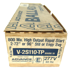 ADVANCE V-2S110-TP MARK III ENERGY SAVER RAPID START BALLAST, 277V, 60HZ
