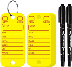 200 PCS PVC TAGS WITH LABELS AND RINGS, CAR KEY TAGS FOR ORGANIZATION