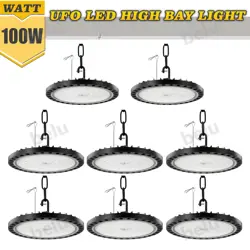 8PCS 100W UFO LED HIGH BAY LIGHT WAREHOUSE SHOP LIGHT COMMERCIAL LIGHTING LAMP