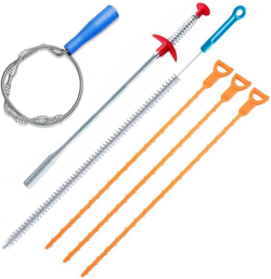 6 PACK CLOG REMOVER DRAIN RELIEF AUGER CLEANER TOOL,SINK DRAIN AND SNAKE OVERFL