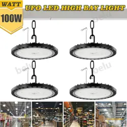 4PCS 100W UFO LED HIGH BAY LIGHT WAREHOUSE SHOP LIGHT COMMERCIAL LIGHTING LAMP
