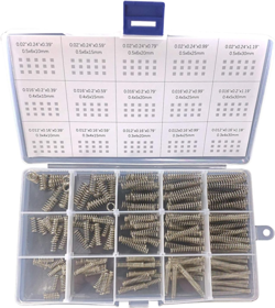 COMPRESSION SPRINGS ASSORTMENT KIT, 15 DIFFERENT SIZES 225PCS MINI STAIN