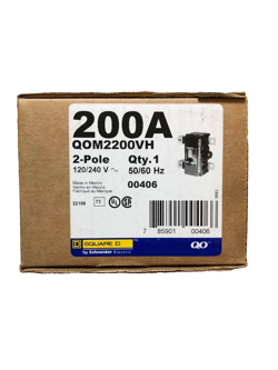 QOM2200VH SQUARE D 2 POLE 200A 240VAC 50/60HZ CIRCUIT BREAKER NEW  BOX