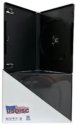 100 USDISC DVD CASES STANDARD 14MM PREMIUM, SINGLE 1 DISC (BLACK)