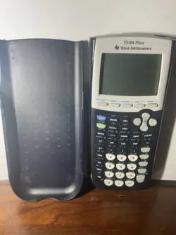 TEXAS INSTRUMENTS TI-84 PLUS GRAPHING CALCULATOR WITH COVER  - TESTED