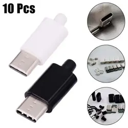 LINE INTERFACE PLUG USB3.1 C TYPE WELDING TYPE WHITE SHELL 56K RESISTOR