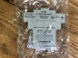 EATON 6 AMP, 480V AUXILIARY CONTACT NO. C320MSC3