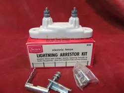 LOT OF 2 NEW OLD STOCK SEARS TWIN TOWERS ELECTRIC FENCE LIGHTNING ARRESTORS