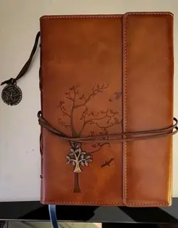LINED REFILLABLE WRITING JOURNAL FOR WOMEN TREE  FAUX LEATHER.