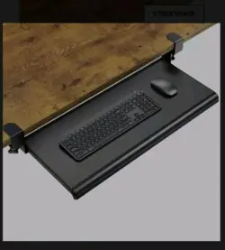 KEYBOARD TRAY UNDER DESK, ERGONOMIC LARGE KEYBOARD TRAY WITH C CLAMP, UPDATED ME