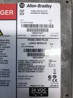 ALLEN BRADLEY 2711P-T7C4D9 PANELVIEW PLUS 700 HMI TOUCH SCREEN  USED