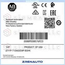 NEW 2711P-T12W22D9P-BSHK ALLEN BRADLEY PANELVIEW PLUS 7 GRAPHIC TERMINAL