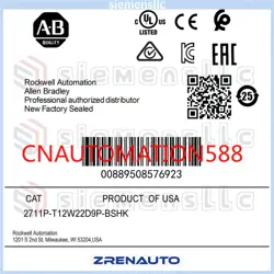 2711P-T12W22D9P-BSHK ALLEN BRADLEY PANELVIEW PLUS 7 GRAPHIC TERMINAL