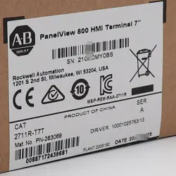 ​ALLEN-BRADLEY 2711R-T7T PANELVIEW 800 7-INCH HMI TERMINAL FACTORY SEALED