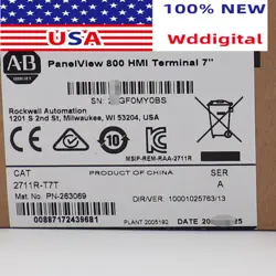 SURPLUS SEALED ALLEN-BRADLEY 2711R-T7T PANELVIEW 800 7-INCH HMI TERMINAL