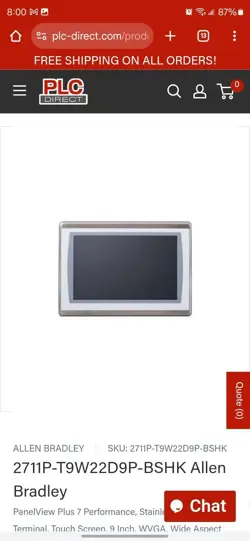 PANEL VIEW PLUS 7 2711P-T9W22D9P-BSHK SER. B  NEW WITHOUT BOX