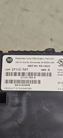 ALLEN-BRADLEY PANELVIEW, C600 2711C-T6T SER A, PN 74323