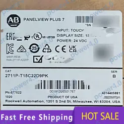 2711P-T15C22D9PK PANELVIEW PLUS 7 GRAPHIC TERMINAL ALLEN-BRADLEY FREE SHIPPING